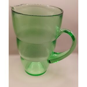 Vintage Emerald Green Glass Bubble Ring Juice Beverage Pitcher